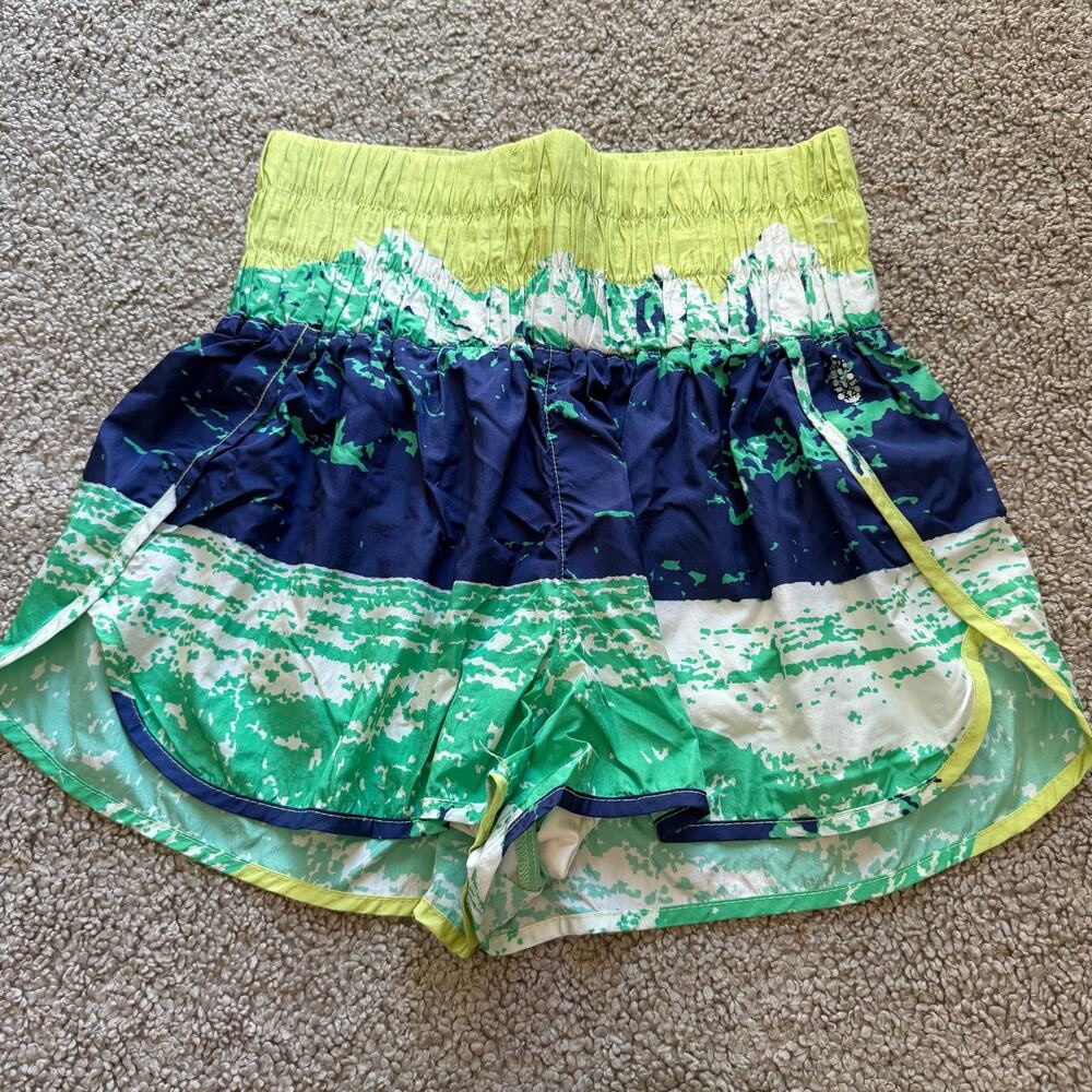 Free People FP Movement The Way Home Blue Green Shorts Size Large